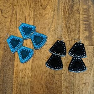 Two Pair of Velveteen Earrings